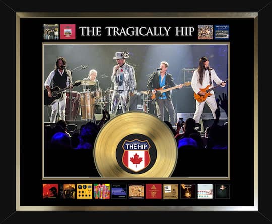 The Tragically Hip Framed Album Collage with Gold LP 33.5" x 29.5"